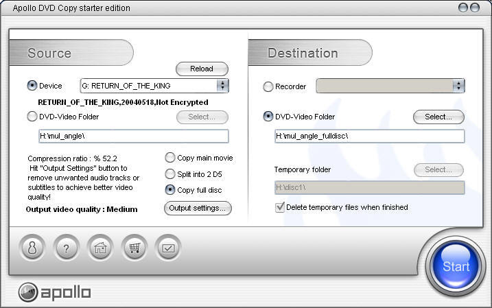 Apollo DVD Copy Screenshot